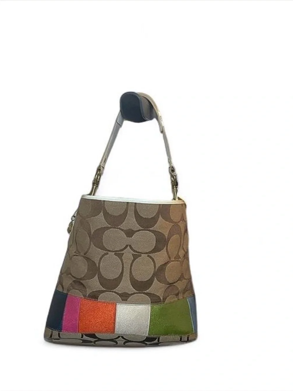 Rare Archival Y2K Coach Legacy Rainbow Stripe Set. Hobo Bag + Matching Wedges S7